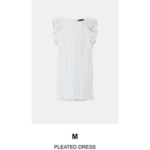 White pleated dress from Zara